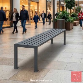 Banqueta urbana Silaos tot acer de 1800 mm